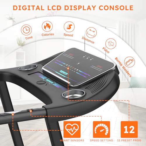 Folding Electric Treadmill with Incline and LED Display R107