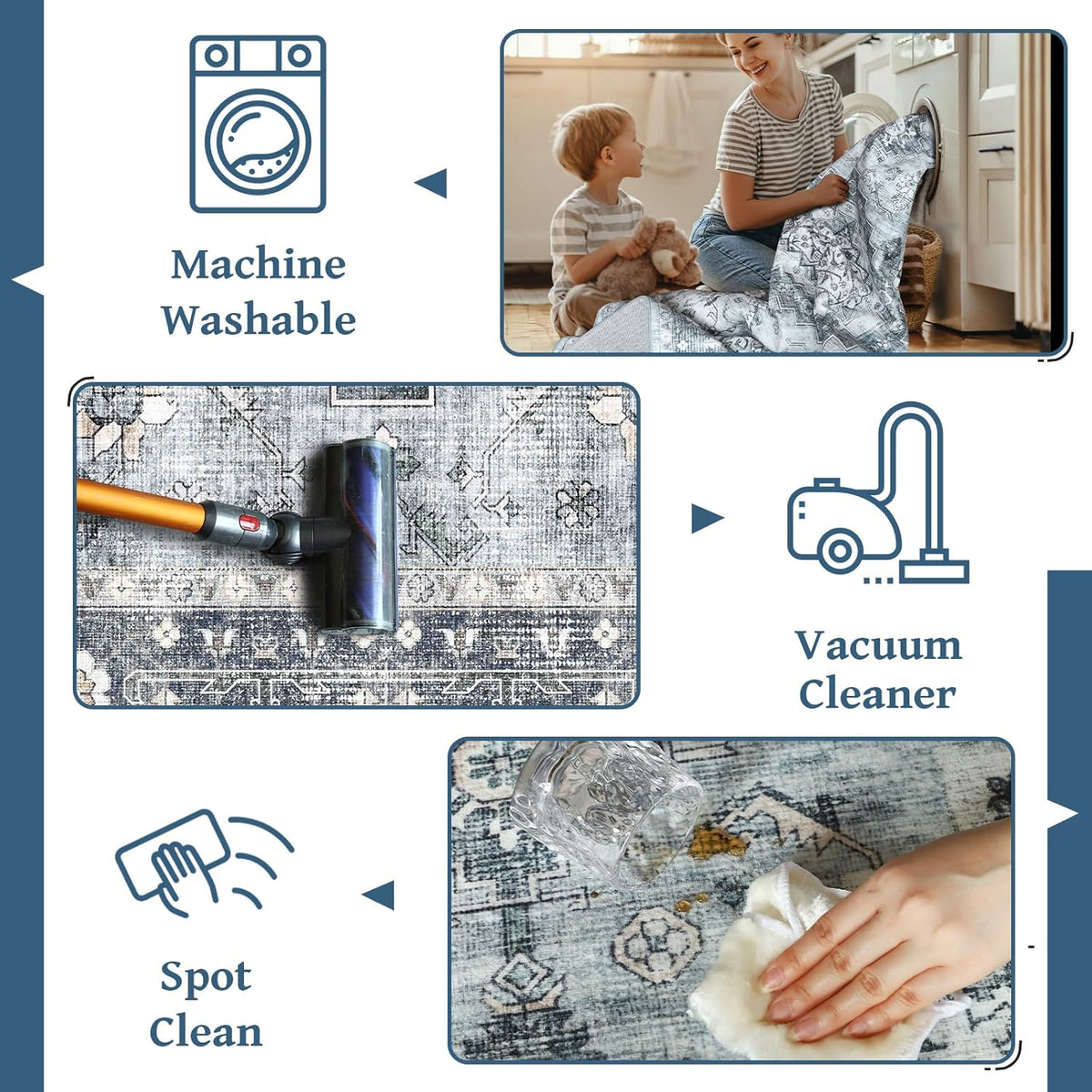 Machine Washable 5x7 Area Rug T708056