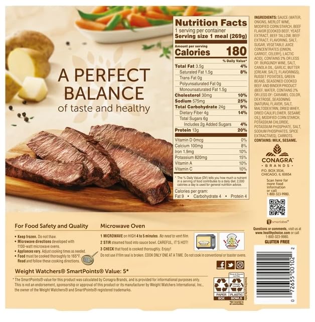 9.5 oz Frozen Beef Merlot Meal, Pack of 6 M710646