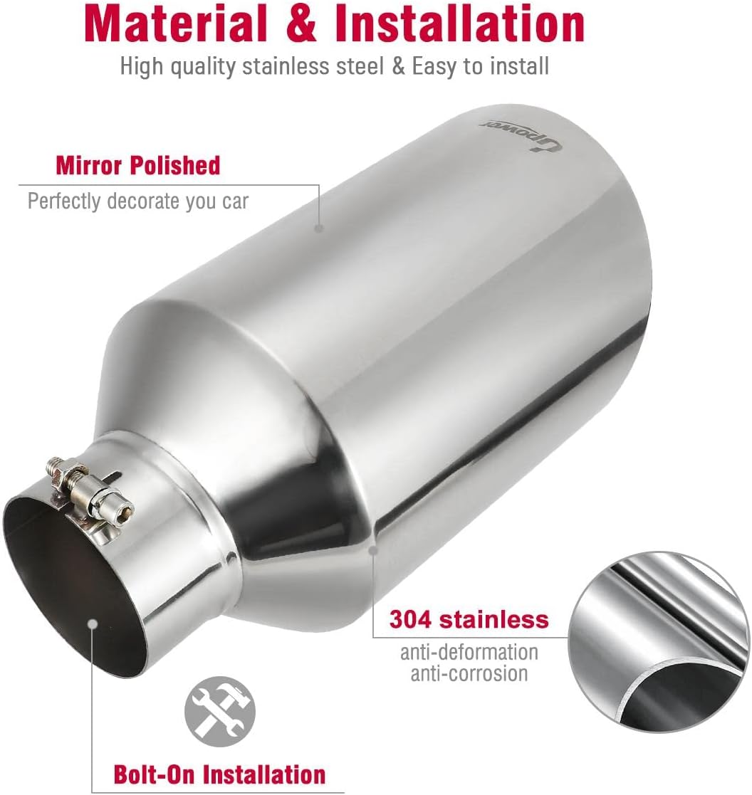 4 inch Inlet 8 inch Outlet Stainless Steel Exhaust Tip D41851