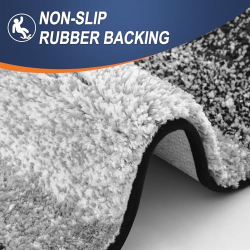 Grey U-Shaped Microfiber Toilet Bath Mat C9747