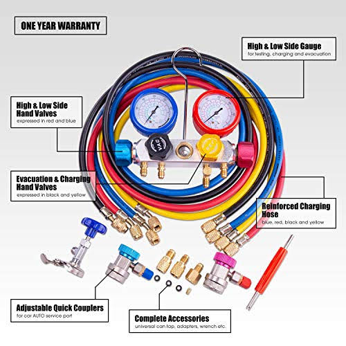 Professional Vacuum Pump & Manifold Gauge Set S9214