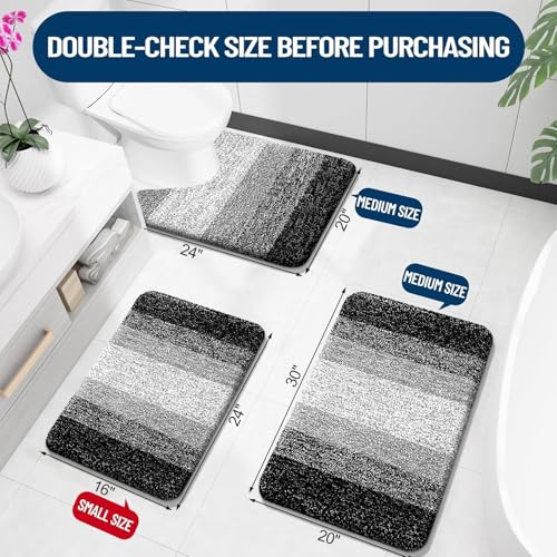 Grey U-Shaped Microfiber Toilet Bath Mat C9747
