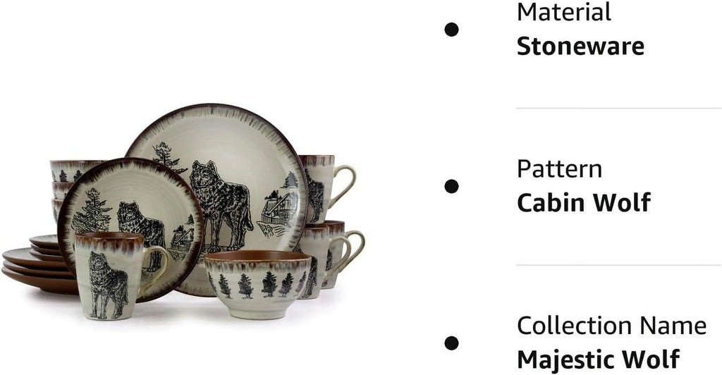 16 Piece Stoneware Dinnerware Dish Set T57981