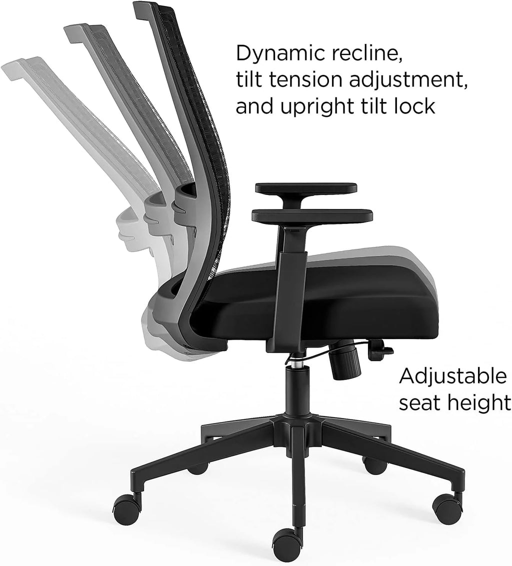 Black Fabric Mesh Swivel Task Chair, 2/Pack Y67904