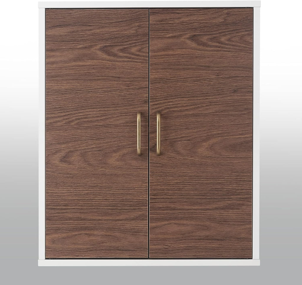 White Natural Wood Bathroom Wall Cabinet I3310