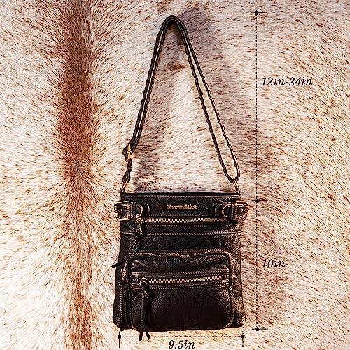 Soft Washed Leather Crossbody Shoulder Bag L805381