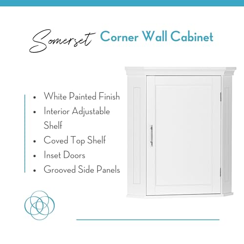 White Corner Storage Wall Cabinet Q21689