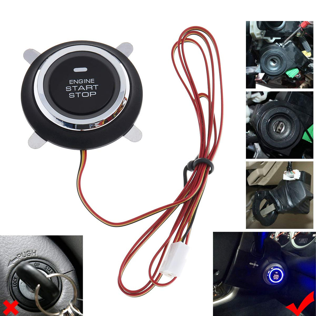 Car Keyless Entry Security Alarm System Remote Engine Starter Push to Start Stop Ignition Button Pack of 2 U797