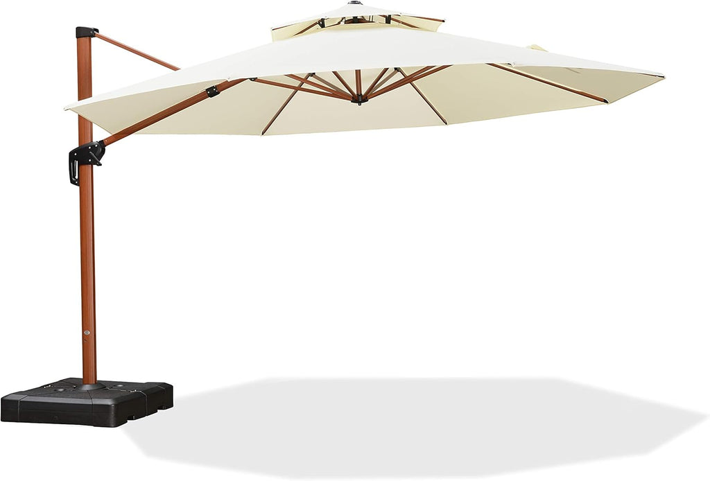 11ft Beige Cantilever Patio Umbrella L593249