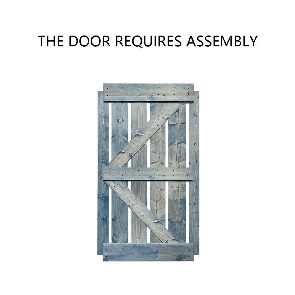 Stained Wood Sliding Barn Door with Hardware Kit M32759