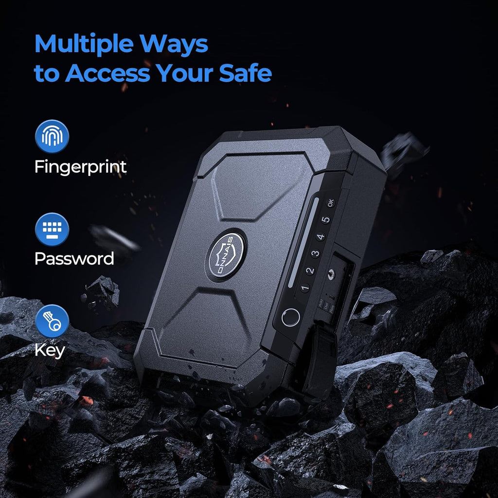 Biometric Fingerprint Gun Safe with USB-C Charging and Interior Light E962
