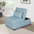 Green Sleeper Chair Sofa Bed with Adjustable Backrest and Lumbar Pillow X8869