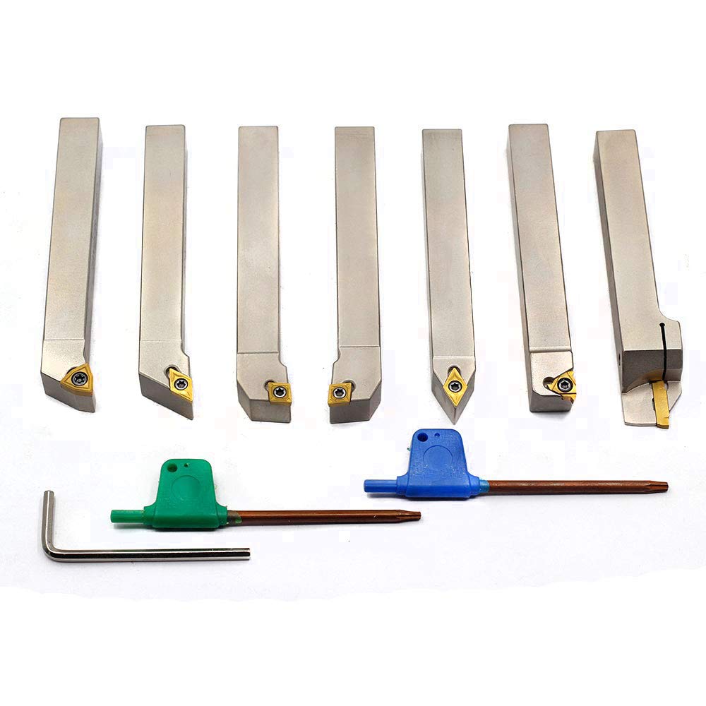 7 Pieces 1/2 Shank Indexable Lathe Turning Tool Holder Set V975499
