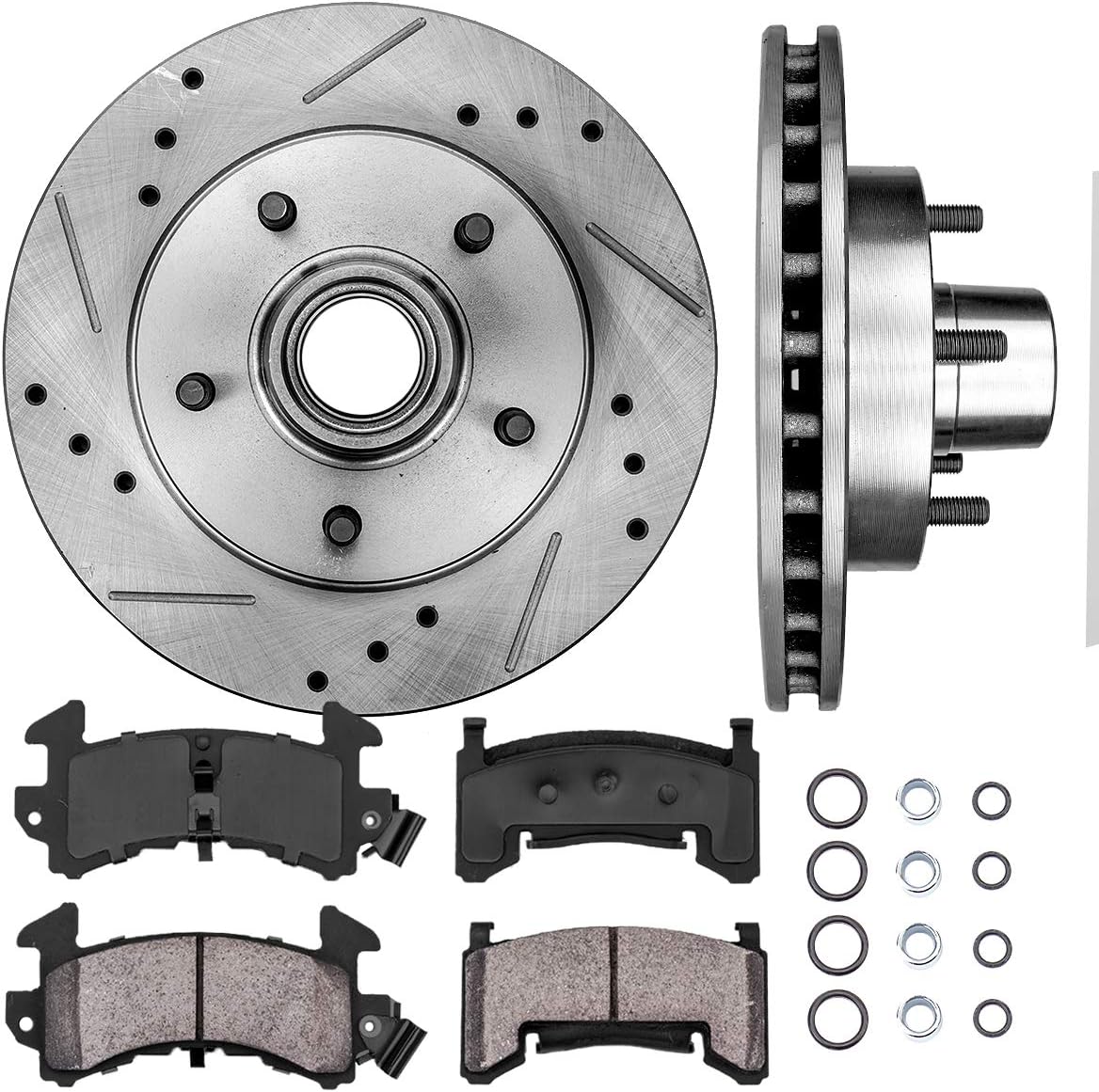 267 mm Brake Disc Rotors + Ceramic Brake Pads + Hardware D56404