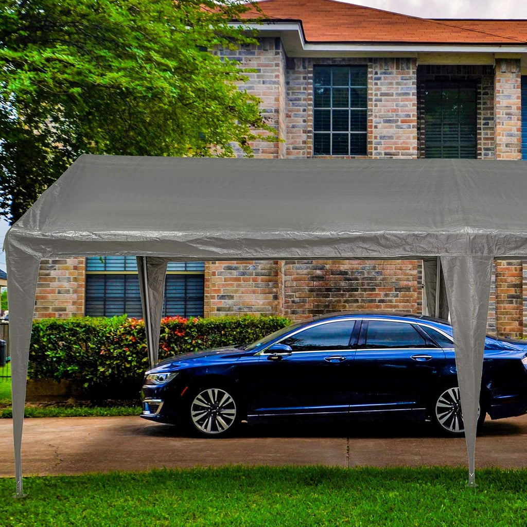 10x20 Ft Heavy Duty Portable Carport Canopy with 6 Legs R1527