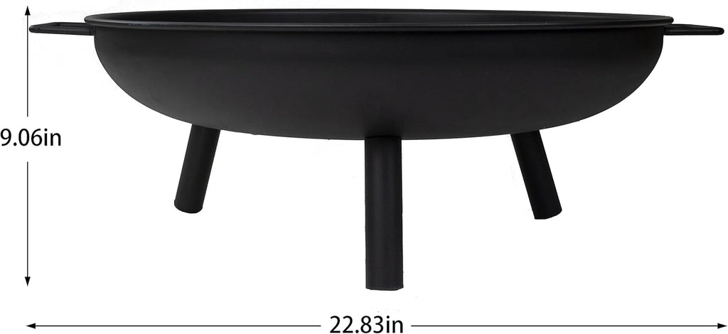 Round Metal Fire Pit Bowl with Handles Z8319
