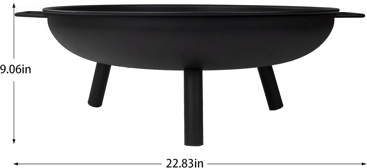 Round Metal Fire Pit Bowl with Handles Z8319