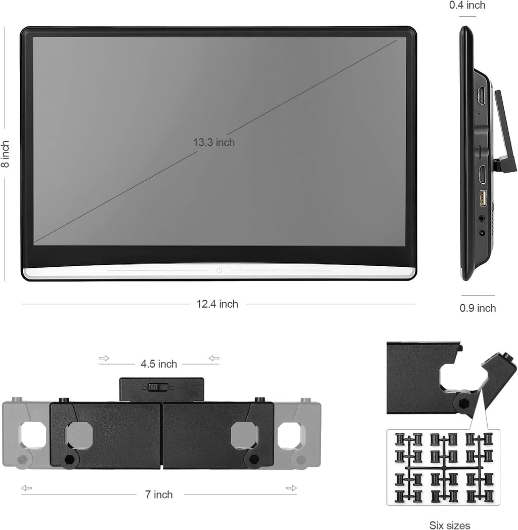 13.3 Inch Touch Screen Car Headrest Video Player with WiFi Bluetooth HDMI W688