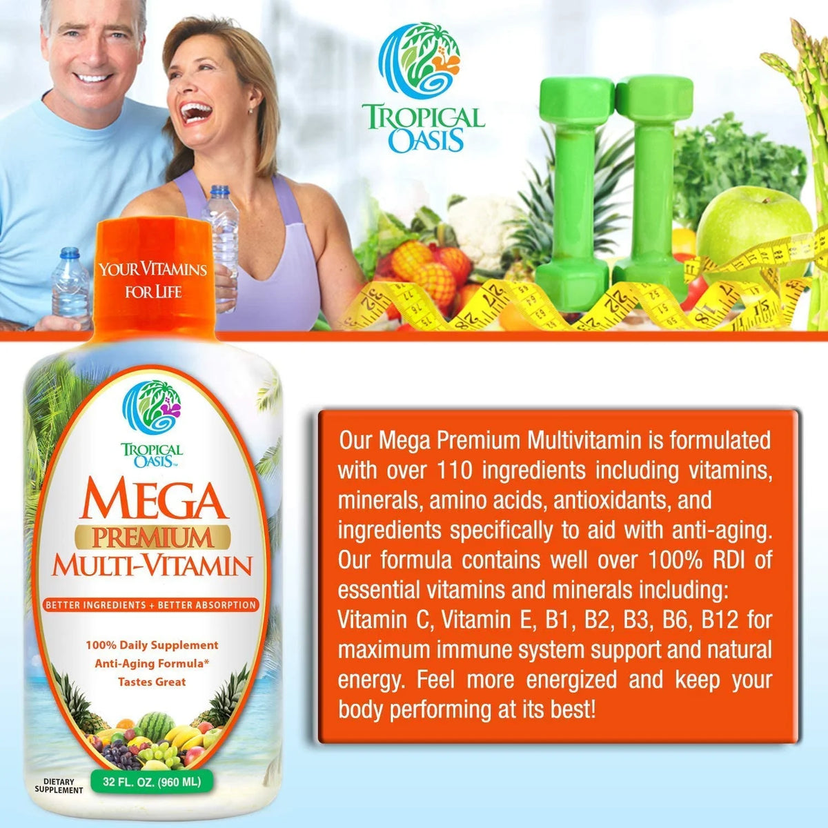 Mega Multi-Vitamin 32 fl oz Liq V61690