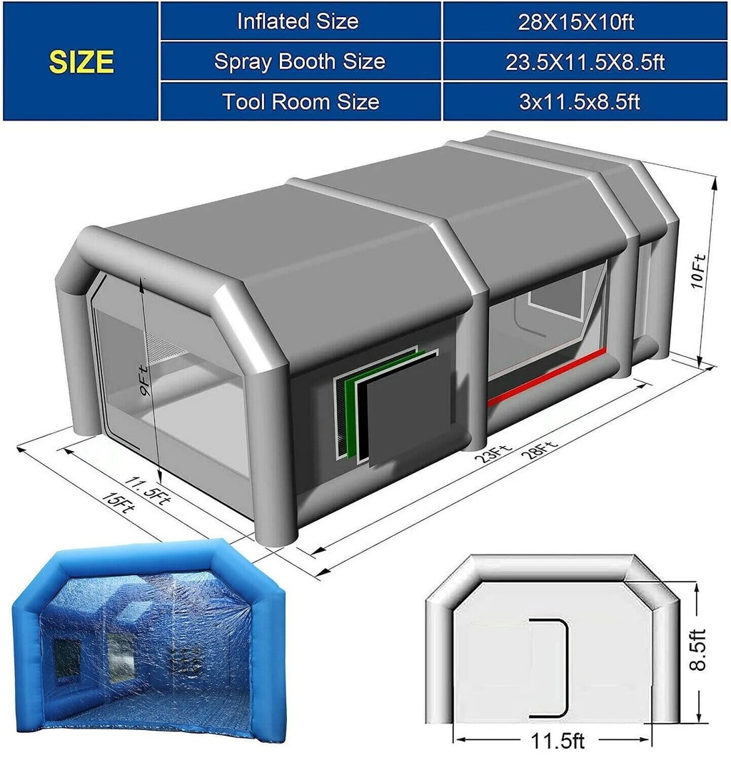 28x15x10FT Inflatable Paint Booth Tent R7242