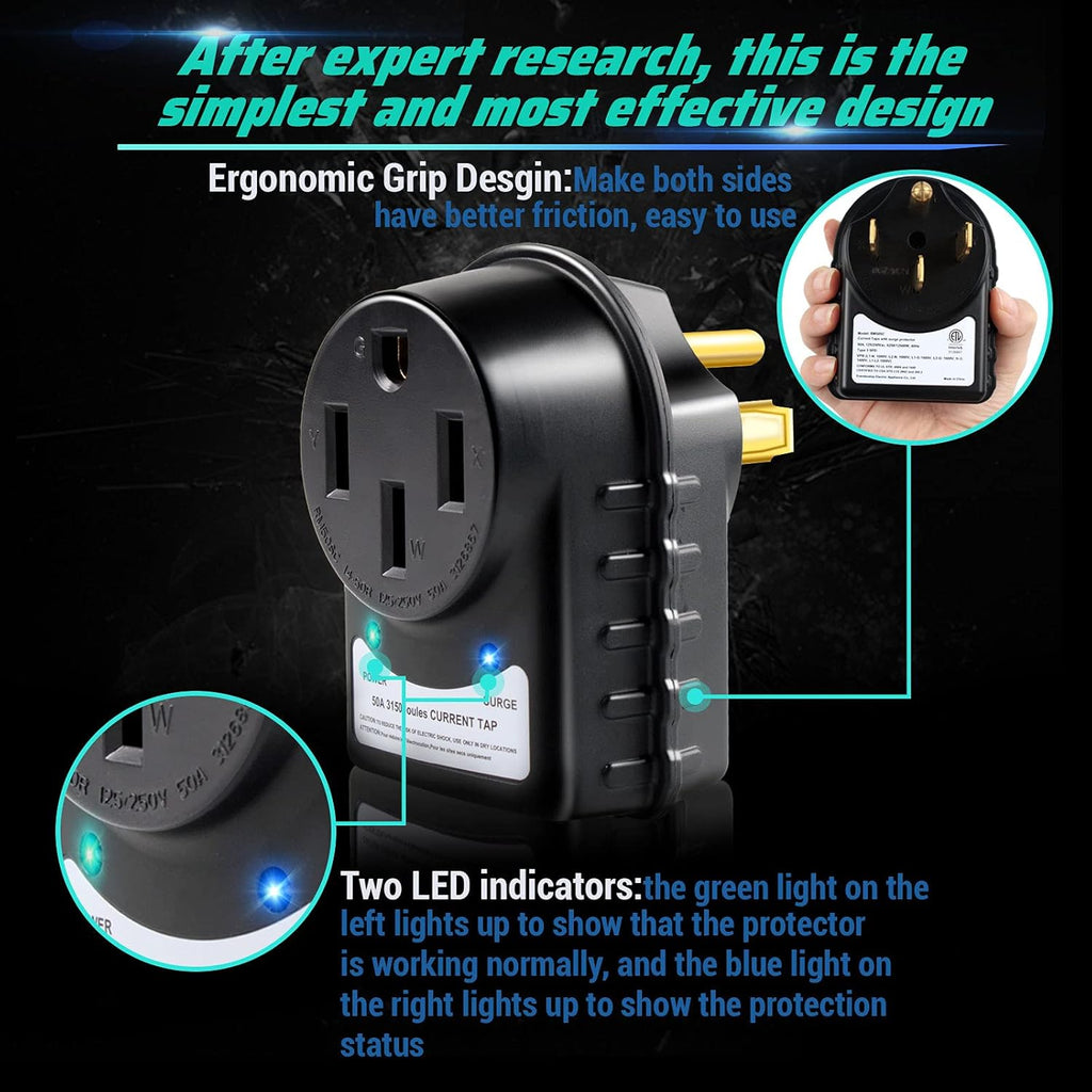 50 Amp RV Surge Protector with LED Indicator Light J833435