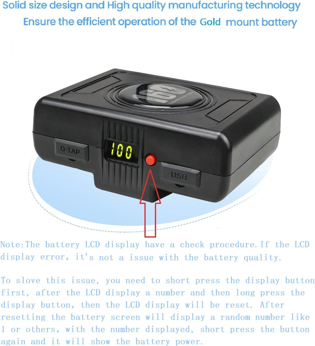10500mAh Gold Mount Battery with D-tap Charger and Cable Z968634