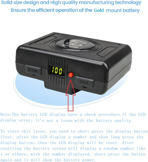 10500mAh Gold Mount Battery with D-tap Charger and Cable Z968634
