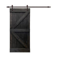 Stained Wood Sliding Barn Door with Hardware Kit M32759