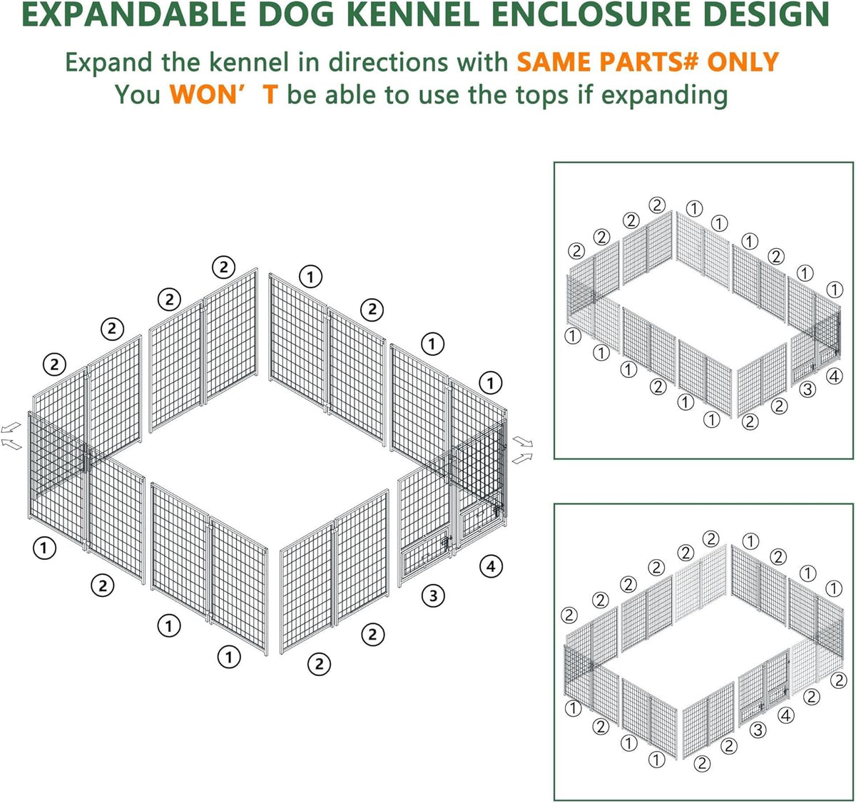10' x 10' Large Dog Kennel with Roof and Lockable Door S1699