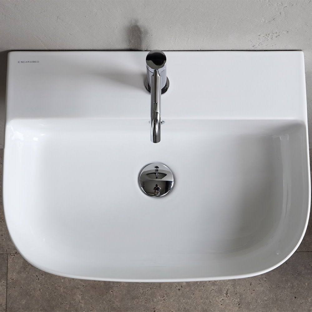 White Three Hole Bathroom Sink O40716