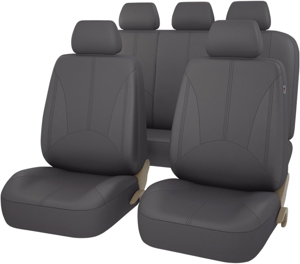 11PCS PU Leather Universal Seat Covers Set (Dark Gray) L667