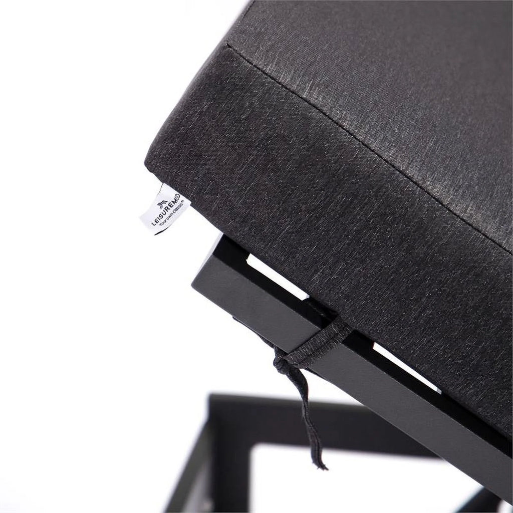 Aluminum Patio Chaise Lounge Chair with Black Cushions X15139