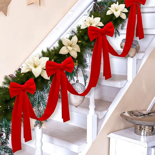 Velvet Bow Garland with 6 Pcs Large Bow F248743