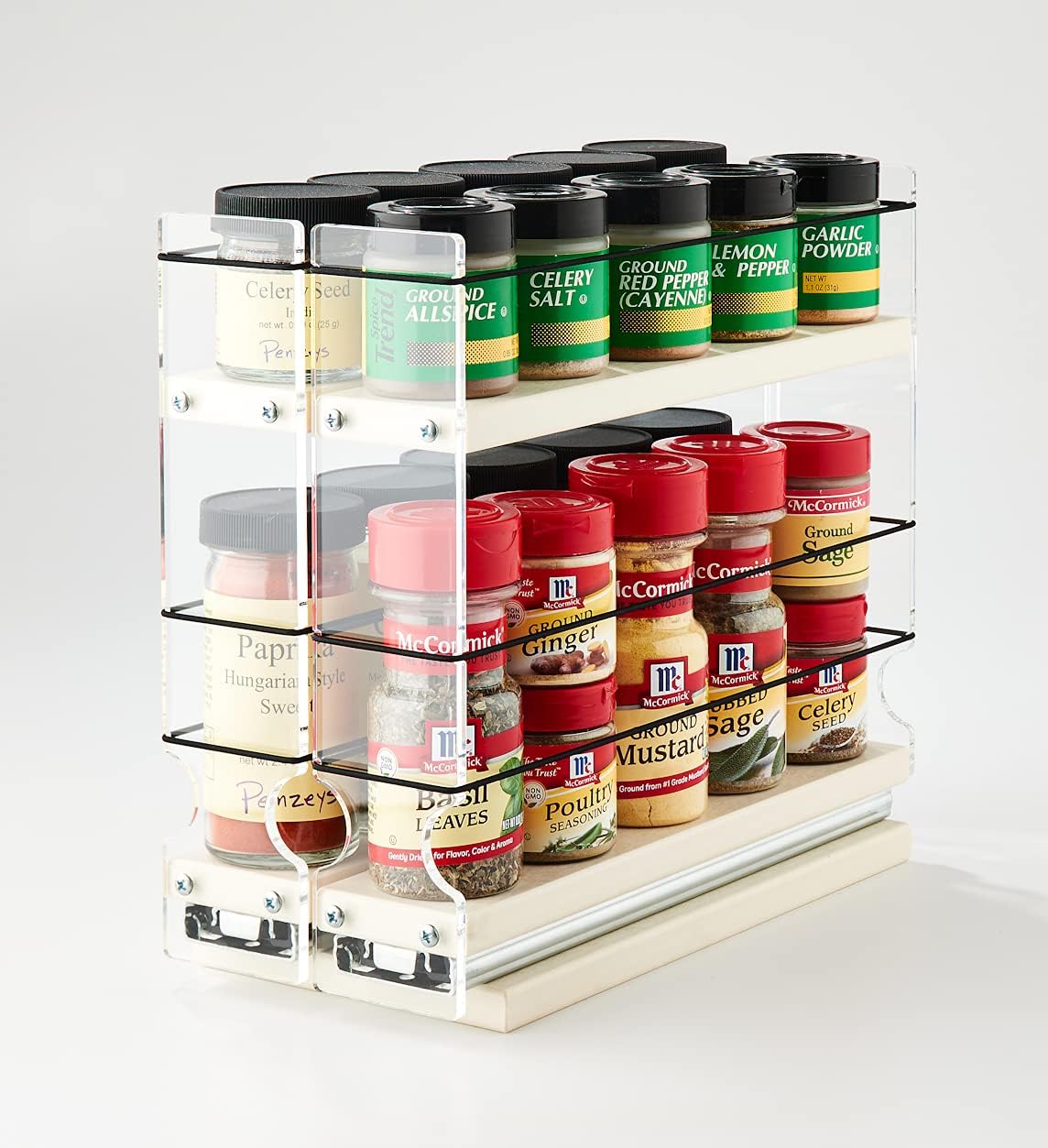 22x1.5x11 Spice Rack with 2 Drawers and 2 Shelves H893