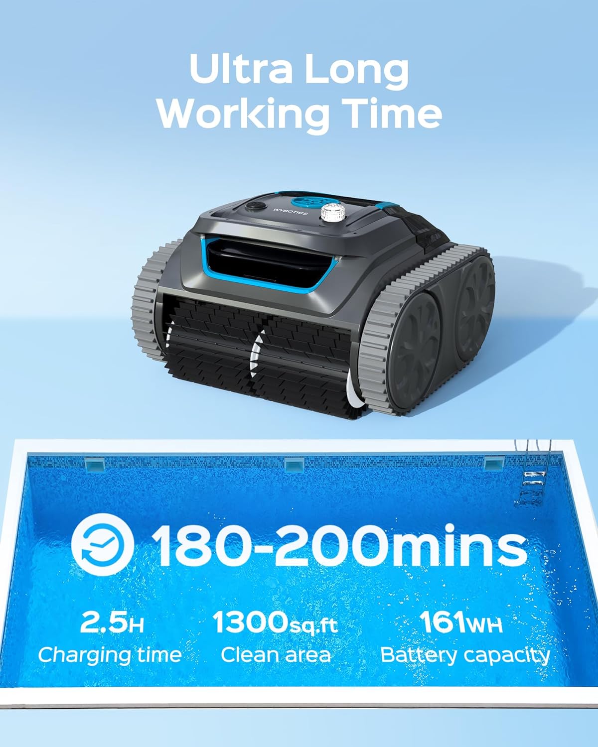 Cordless Robotic Pool Cleaner with Smart Mapping O154003
