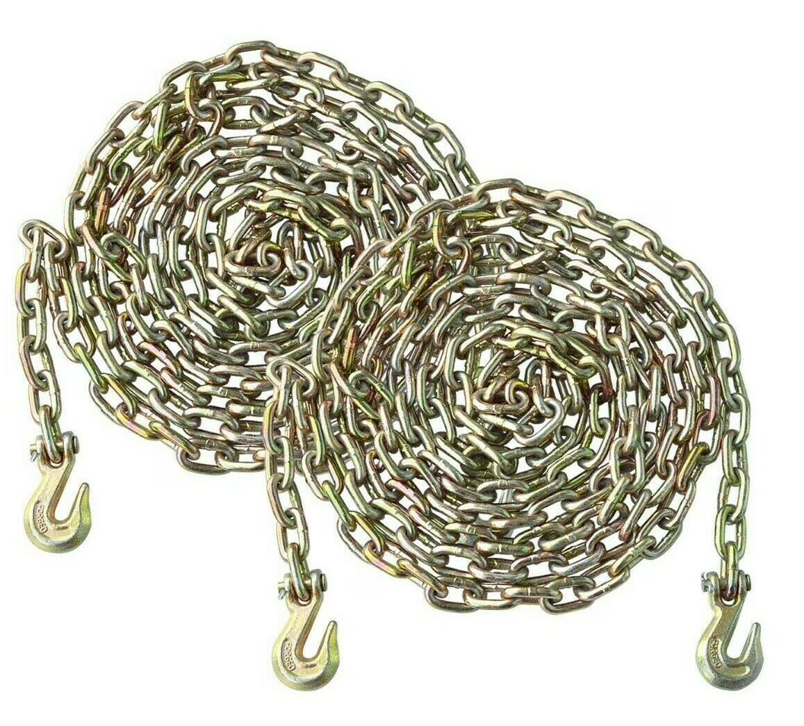 2 Pack G70 5/16" x 20' Tow Chain with Grab Hook N9284