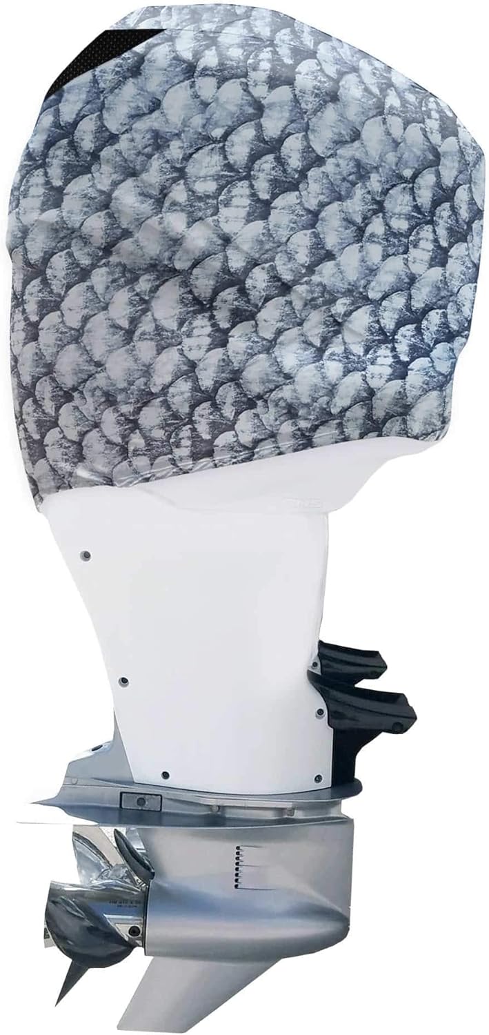 Grey Fish Scales Outboard Motor Cover for Yamaha V6 4.2 F225-300HP [2009-2021] (Side Vents) K303