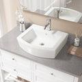 Vitreous China Vessel Bathroom Sink with Faucet and Overflow I302057