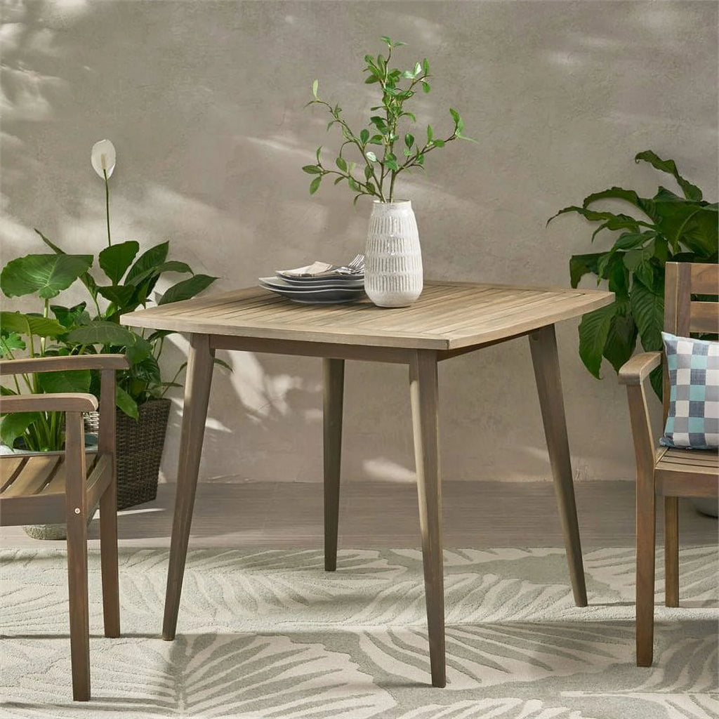 Square Acacia Wood Dining Table L352