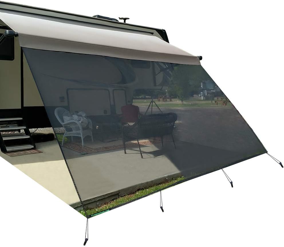 Navy Blue Mesh RV Awning Sunshade Screen Z93950