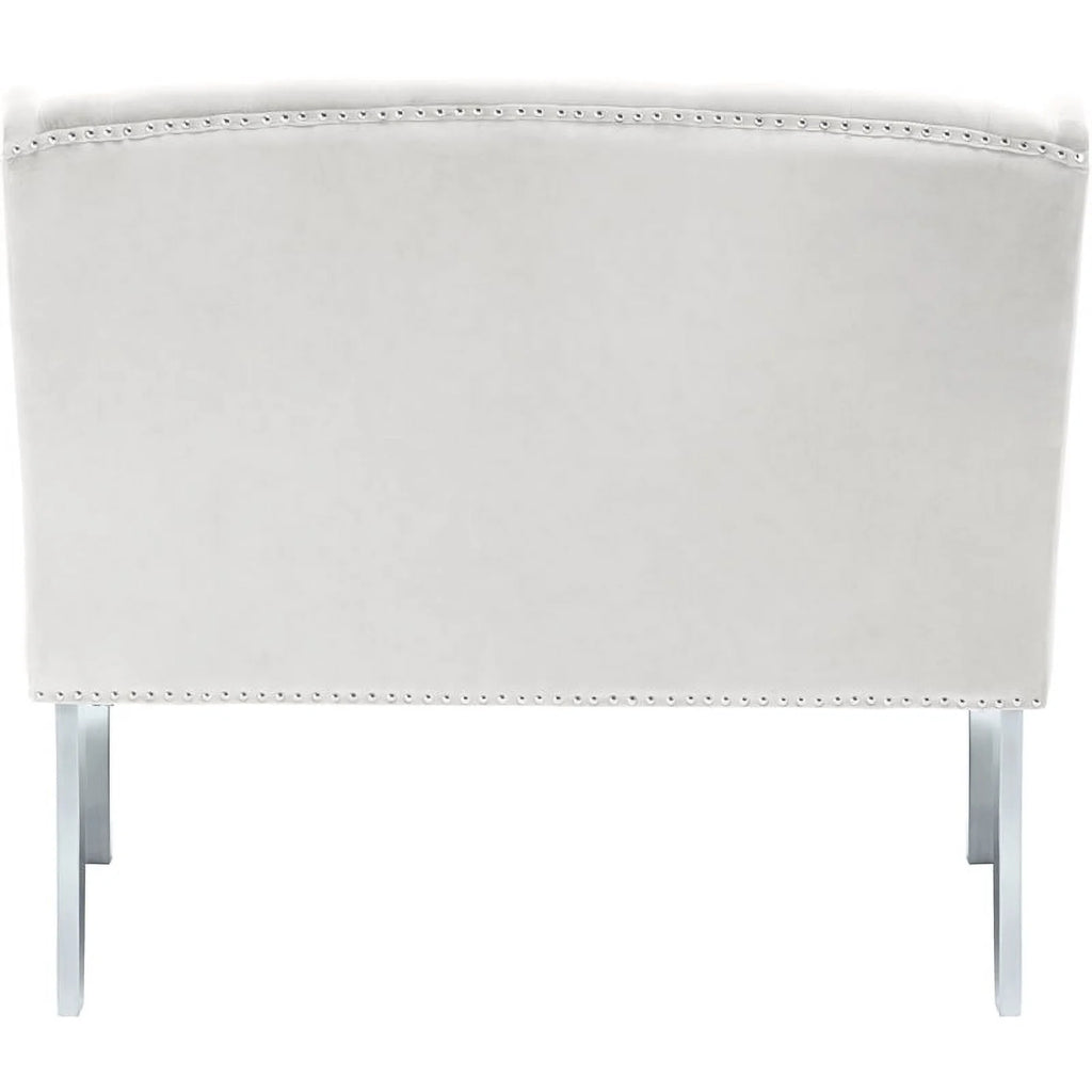 Cream Velvet Settee Bench A529