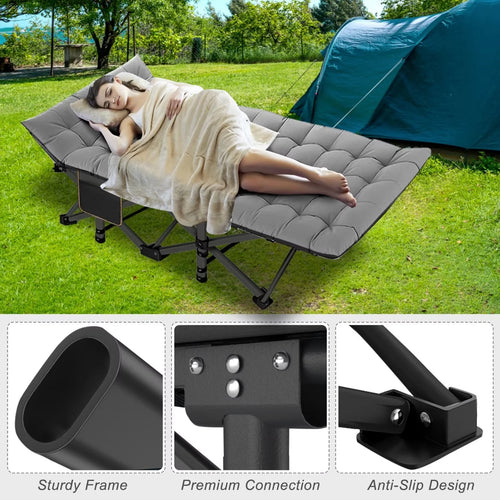 2 Pack Oversized Portable Folding Bed with Mattress and Carry Bag G51098