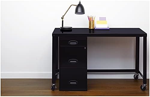 3 Drawer Metal File Cabinet Black O260441