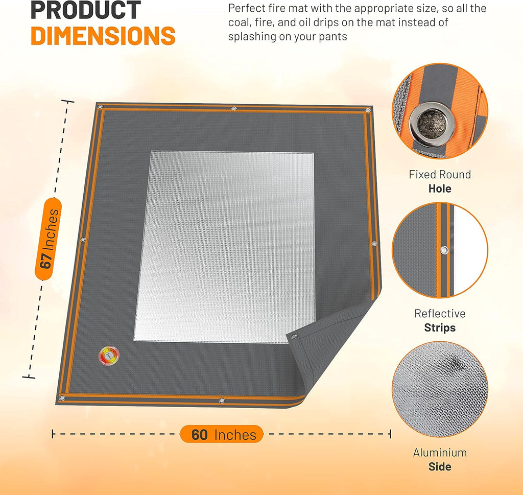 Fire Pit Mat, 36 Inch Round, Fireproof, Waterproof M87757