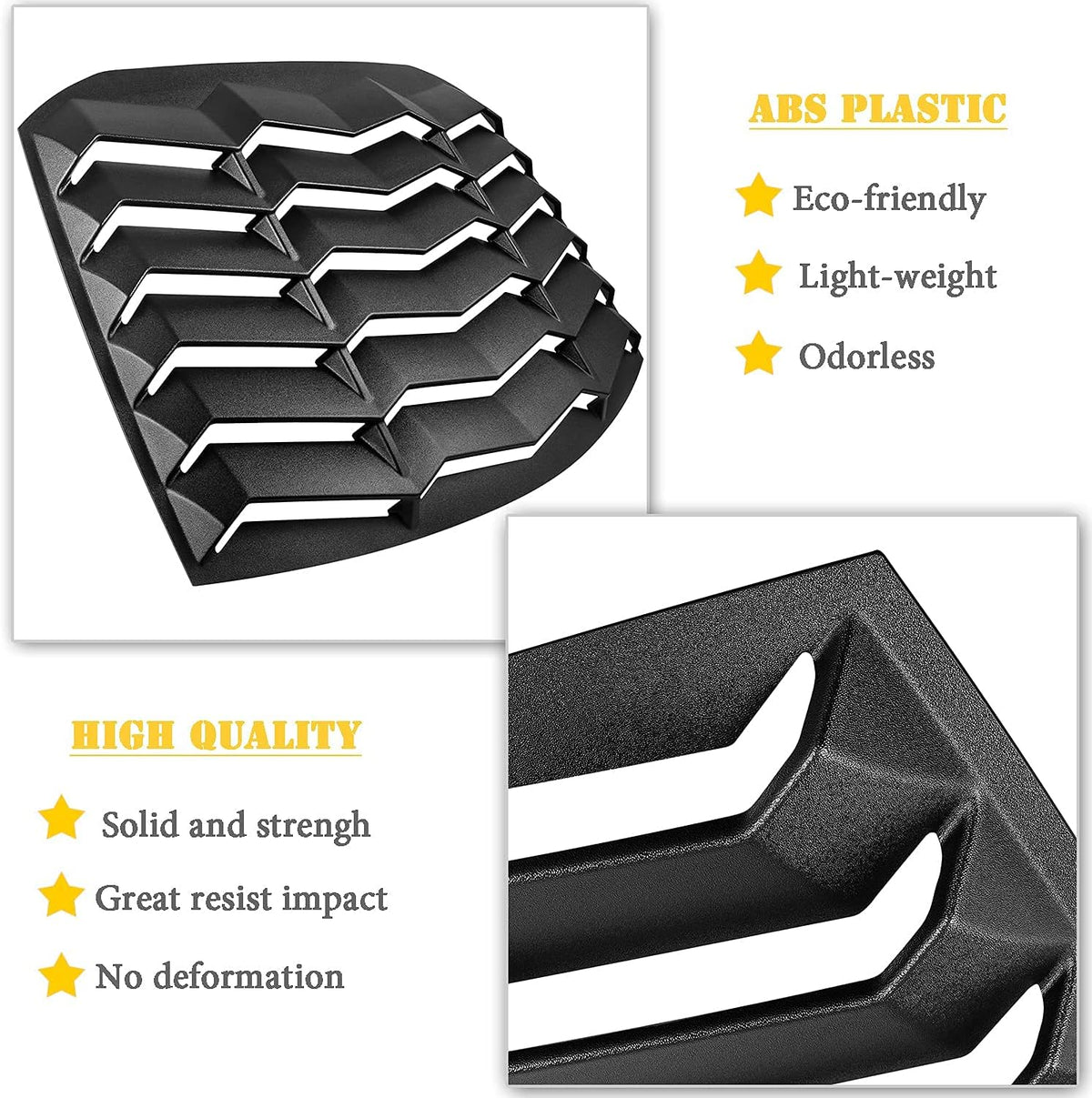 Rear Window Louver ABS Matte Black Windshield Sunshade Cover C97103