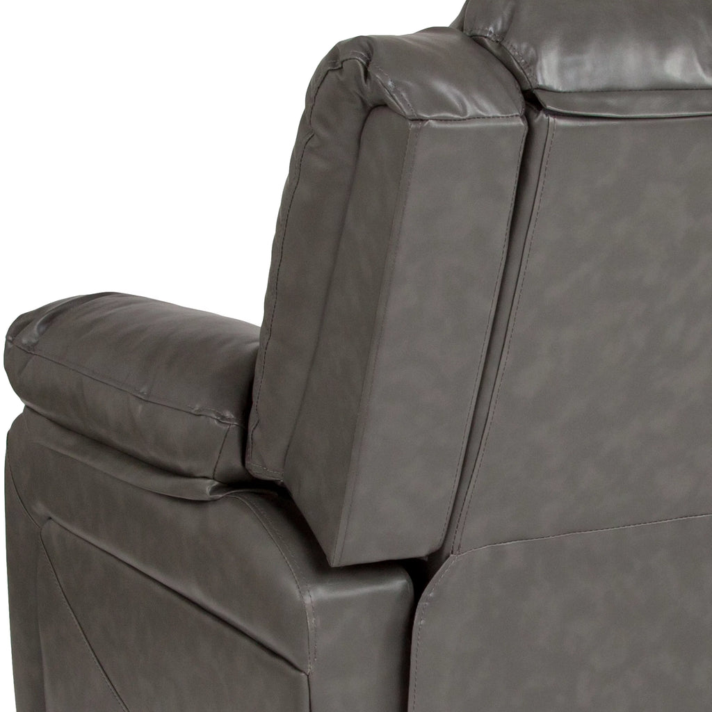 Gray LeatherSoft Recliner D828
