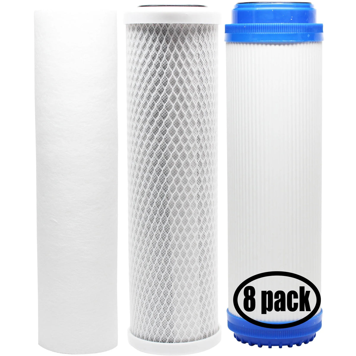 8 Pack Carbon Block PP Sediment GAC Filter Kit R92710