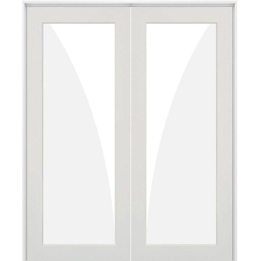 48 in. x 80 in. Clear Glass Double Prehung Interior Door A49336
