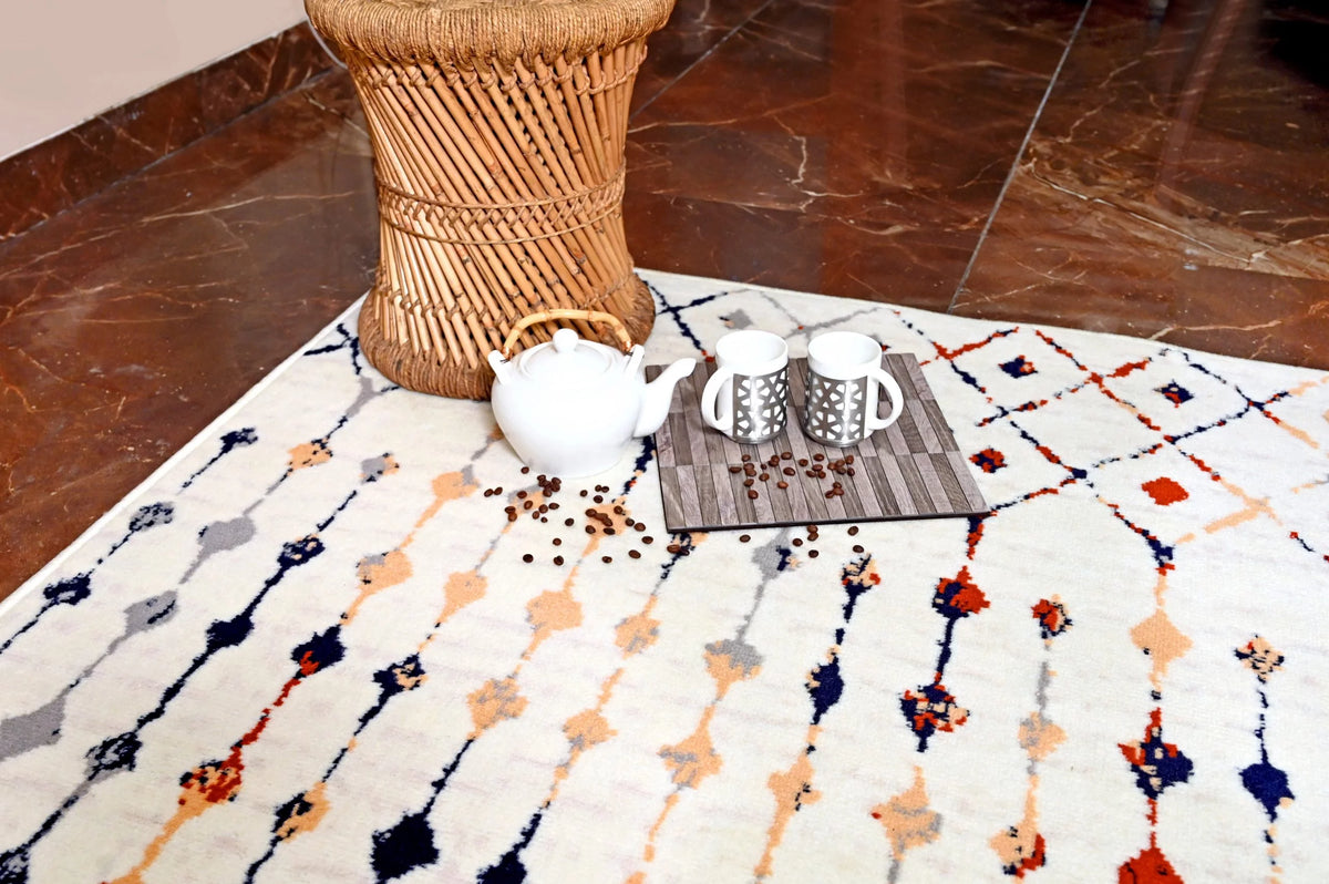 Ivory 2 ft. x 8 ft. Moroccan Style Area Rug U99933
